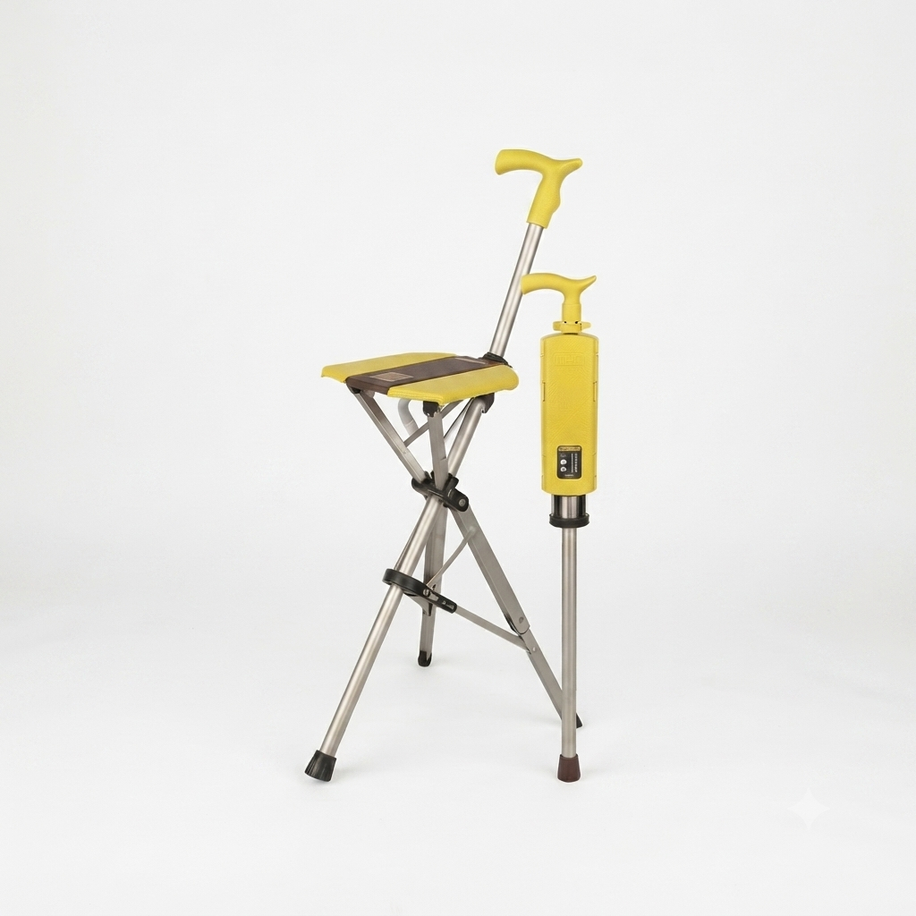 RoamEasy™ Foldable Walking Cane with Portable Seat