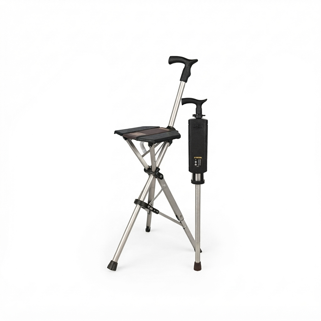 RoamEasy™ Foldable Walking Cane with Portable Seat