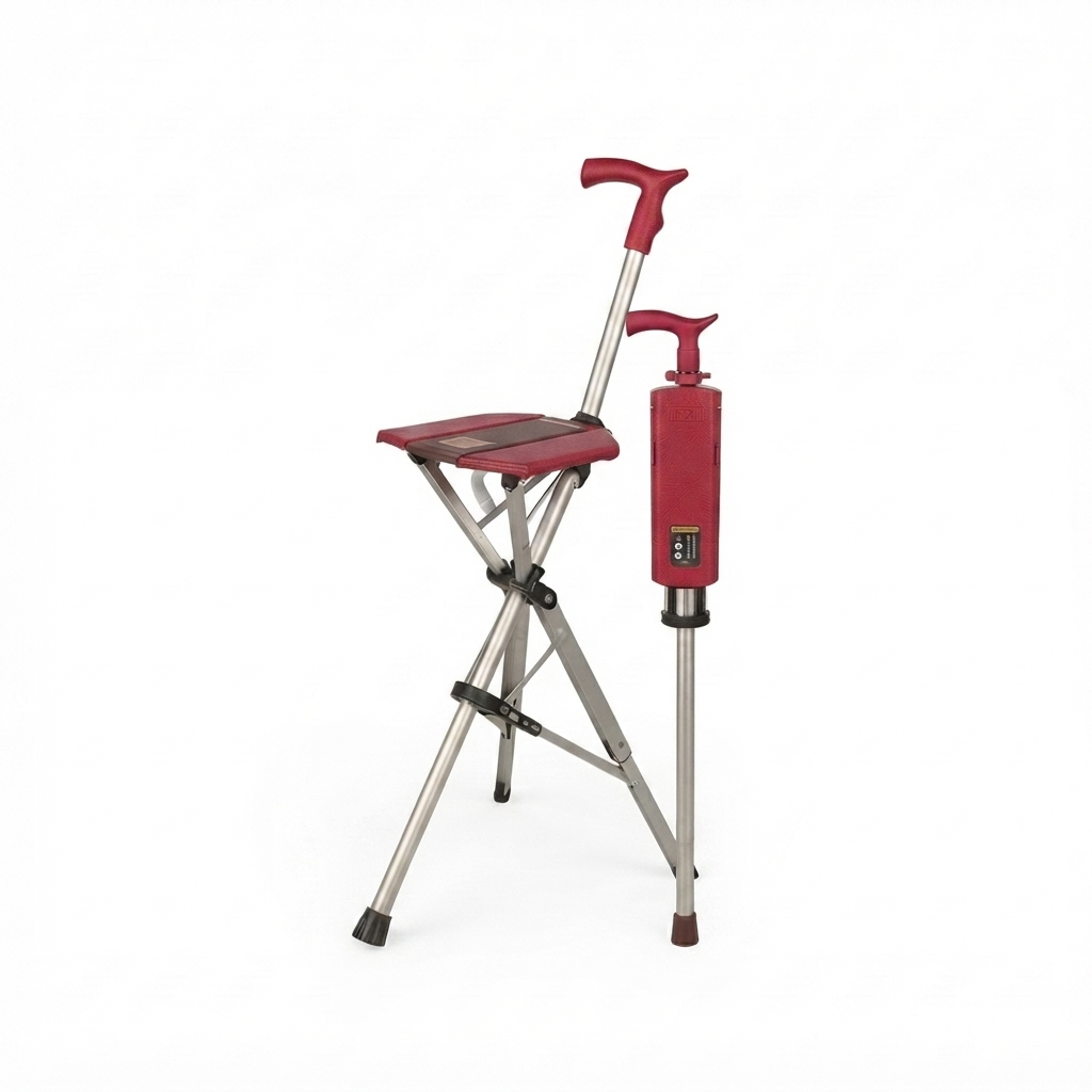 RoamEasy™ Foldable Walking Cane with Portable Seat