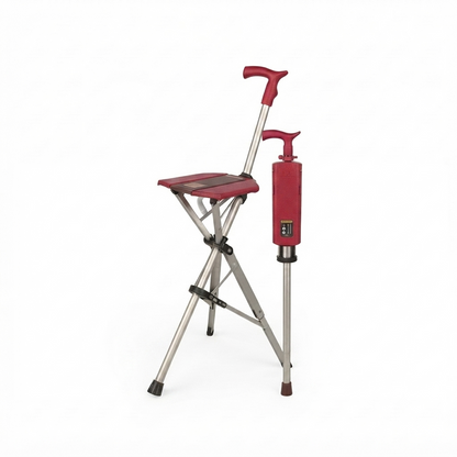 RoamEasy™ Foldable Walking Cane with Portable Seat