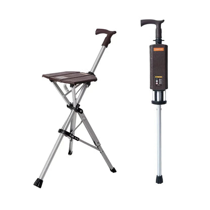RoamEasy™ Foldable Walking Cane with Portable Seat