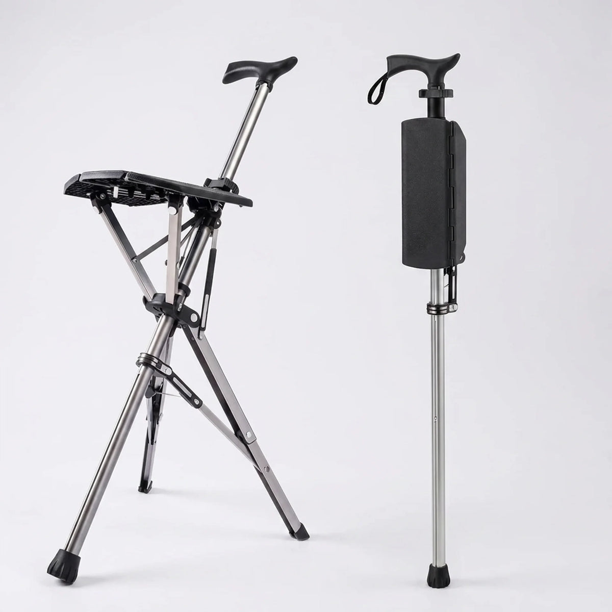 RoamEasy™ Foldable Walking Cane with Portable Seat