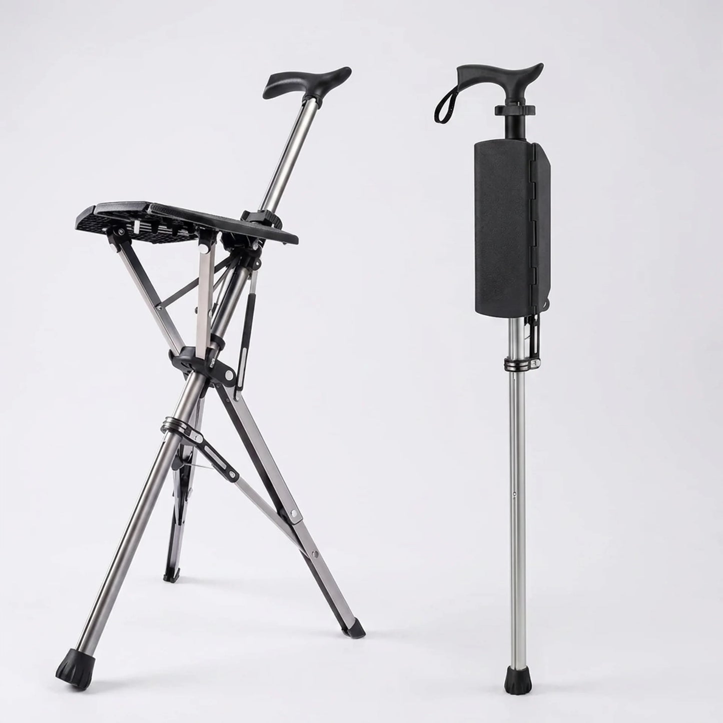 RoamEasy™ Foldable Walking Cane with Portable Seat