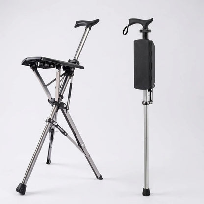 RoamEasy™ Foldable Walking Cane with Portable Seat