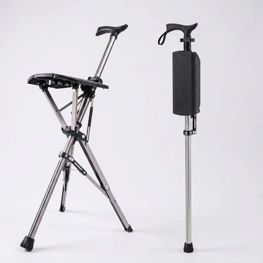 RoamEasy™ Foldable Walking Cane with Portable Seat